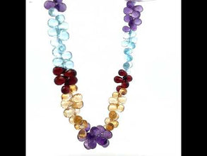 Natural White Topaz Garnet Citrine Swiss Blue Topaz Amethyst Gemstone Semi Necklace