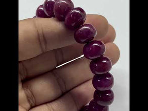 Natural Ruby Bracelet | Smooth 10–12mm Rondelle Beads 20 Pcs 229 Carats | Burgundy Red VVS |  Genuine Gemstone Jewelry