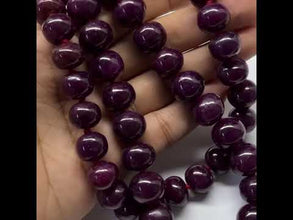 Natural Ruby Necklace | Smooth 11-13mm Rondelle Beads 60 Pcs 1010 Carats | Rich Crimson Red VVS Clarity | 25 Inch Heirloom-Style Gemstone Jewelry