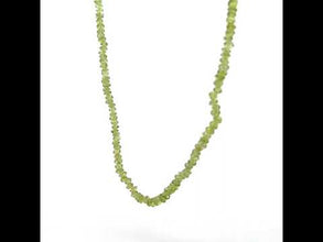 Natural Peridot Gemstone Necklace | Rondelle 5mm Faceted Cut Gemstone Beads | 15.5 Inch August Birthstone Jewelry