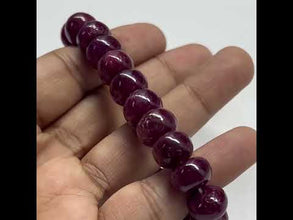 Natural Ruby Bracelet | Smooth 10–11mm Rondelle Beads | 23 Pcs 229 Carats | Crimson Red VVS Clarity | Stretchable Gemstone Jewelry