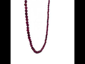 Natural Garnet Necklace | Hexagon 3.5mm Hand Cut Gemstone Beads | 18.9 Inch January Birthstone Jewelry