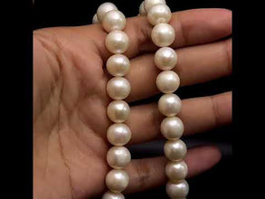 Natural Freshwater Pearl 10mm Cream Round Necklace 17inch June Birthstone Jewelry for Purity and Calm Energy
