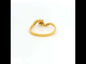 18K Yellow Gold Floral Cluster Engagement Ring | Natural Diamond Twisted Swirl Love Motif | Timeless Bridal jewelry