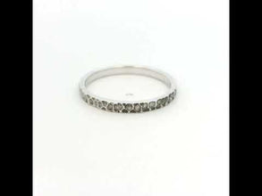 18K White Gold Ring | Handmade Hammered Texture | Vintage-Inspired Stackable Wedding Band