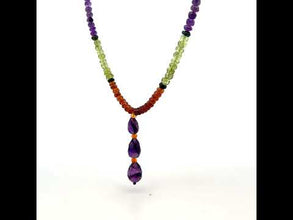 Amethyst Natural, Peridot, Spessartite Garnet, and Citrine Necklace