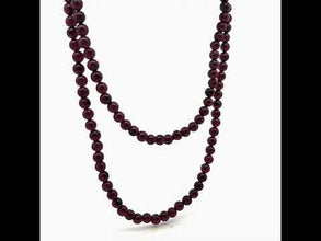 Garnet Natural Handmade Ball Plain Gemstone Beaded 28.8” Necklace Jewelry