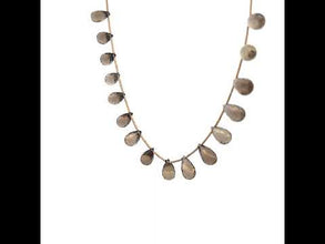 Natural Smoky Quartz Briolette Drop Beads Semiprecious Necklace