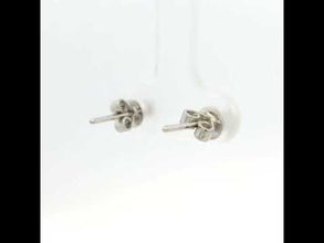 18K White Gold Natural Round Diamond Stud Earrings | Minimal Bezel Set | Timeless Everyday Wear