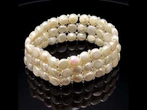 Freshwater Pearl 7 Inch Bracelet Cool White Button Shape Graceful and Timeless June Birthstone