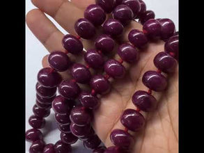 Natural Smooth Ruby Necklace | Rondelle 13-14mm Beads 63 Pcs 1187 Carats | Crimson Red VVS Clarity | 26 Inch Elegant Precious Gemstone Jewelry