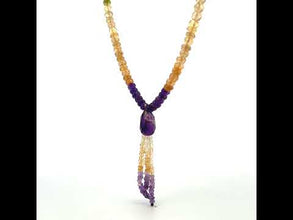 Amethyst Natural, Citrine, and Peridot Gemstone Necklace
