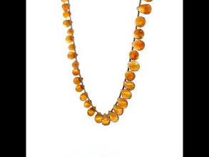 Natural Citrine Briolette Drop Gemstone Necklace Jewelry