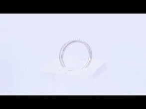 18K White Gold Diamond Triple Stackable Rings | Half Eternity Bands | Shared Prong Setting Design Jewelry