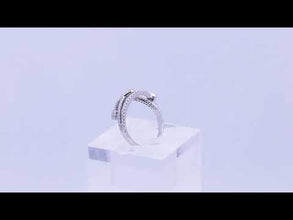 18K White Gold Geometric Cluster Statement Ring | Natural Diamond | Square Prong-Set Architectural Jewelry