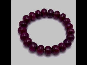 Natural Ruby Bracelet | Smooth 10-12mm Rondelle Beads 21 Pcs 247 Carats | Crimson Red VVS Clarity | Adjustable Gemstone Jewelry