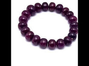 Natural Ruby Bracelet | Smooth 11–14mm Rondelle Beads 21 Pcs 280 Carats | Scarlet Red VVS Clarity | Classic Gemstone Jewelry