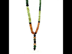 Peridot Natural, Black Tourmaline, Spessartite, and Tsavorite Necklace