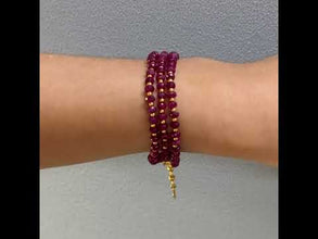 Artisan 925 Sterling Silver Station Necklace with Natural Ruby 4mm Faceted Rondelle Beaded Gemstone Courage Stone