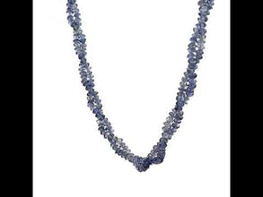 Natural Iolite Twisted Necklace | Rondelle 3mm Hand Faceted Cut Gemstone Beads | 17.4 Inch Gemstone Jewelry