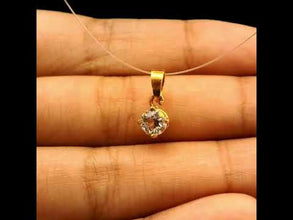9K Yellow Gold Natural White Topaz Pendant | Classic Four Prong-Set Solitaire Mount Fine Jewelry