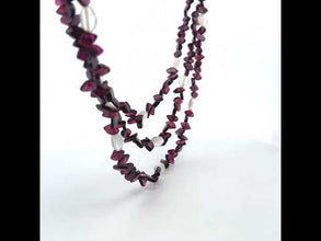 Minimalist Handmade Natural Garnet Plain Fish & Chalcedony Nugget Gemstone Beaded 17.9