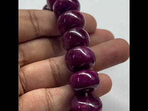 Natural Ruby Bracelet | Smooth 15–16mm Rondelle Beads 15 Pcs 448 Carats | Scarlet Red VVS Clarity | Fine Gemstone Jewelry