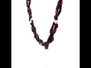 Timeless Handmade Natural Garnet Tube Plain & Agate Round Gemstone Beaded 15.2