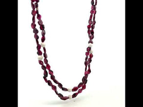 Handmade Natural Garnet Plain Hexagon & Agate Round Gemstone Beaded 17.1