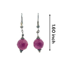 Purple Jade 12mm Ball Facet Dangle Gemstone Earrings