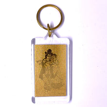Radha Krishna 24K Gold Foil Laser Engraved Keychain in Divine Blessing for Relationships - Keychain