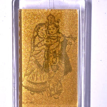 Radha Krishna 24K Gold Foil Talisman Laser Engraved Devotional Art Keychain - Keychain