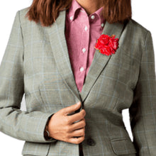 Handmade Brooch Boutonniere Unique Fish Scales Tri-Sided Red Rose