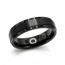 Ring Tungsten Center Raised Black Brushed Matte Finish Band Durable Scratch Resistant Unisex Wedding Band - Ring