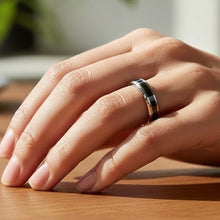 Ring Tungsten High Polish Finish Center Black Ceramic Inlay Beveled Edges Band Durable Scratch Resistant Unisex Wedding