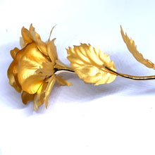 Rose 24K Gold Foil Long Stem Handcraft Floral Leaves Special Eternal Love Keepsake Gift - Gold Foil