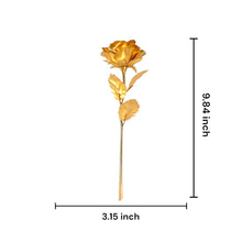 Rose 24K Gold Foil Long Stem Handcraft Floral Leaves Special Eternal Love Keepsake Gift - Gold Foil