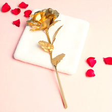 Rose 24K Gold Foil Long Stem Handcraft Floral Leaves Special Eternal Love Keepsake Gift - Gold Foil
