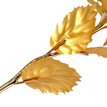 Rose 24K Gold Foil Long Stem Handcraft Floral Leaves Special Eternal Love Keepsake Gift - Gold Foil