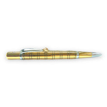 Royal Gold Handcrafted Writing Pen With Artistic Black Grid