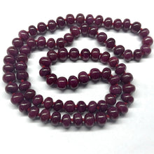 Ruby Gemstone Necklace | Smooth 10–11mm Rondelle Beads 81 Pcs 728.34 Carats | Rich Crimson Red VVS Clarity | 27 Inch