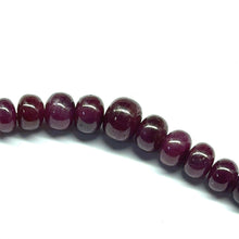 Ruby Natural Necklace | Smooth 4–10mm Rondelle Beads 122 Pcs 233.30 Carats | Burgundy Red VS Clarity | 22.5 Inch July