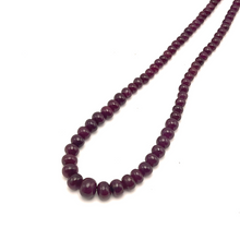 Ruby Natural Necklace | Smooth 4–10mm Rondelle Beads 122 Pcs 233.30 Carats | Burgundy Red VS Clarity | 22.5 Inch July