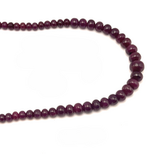 Ruby Natural Necklace | Smooth 4–10mm Rondelle Beads 122 Pcs 233.30 Carats | Burgundy Red VS Clarity | 22.5 Inch July