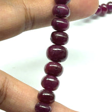 Ruby Natural Necklace | Smooth 4–10mm Rondelle Beads 122 Pcs 233.30 Carats | Burgundy Red VS Clarity | 22.5 Inch July