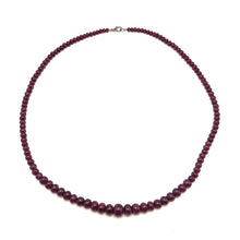 Ruby Natural Necklace | Smooth 4–10mm Rondelle Beads 122 Pcs 233.30 Carats | Burgundy Red VS Clarity | 22.5 Inch July