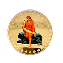 Sai Baba 24K Gold Plated Swiss Coin – Sacred Keepsake of Faith Healing Energy & Divine Guidance - Coins