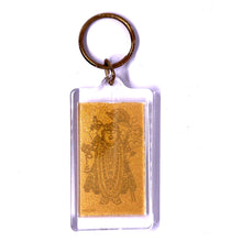 Shreenath ji 24K Gold Foil Keychain Laser Engraved Sacred Hindu Blessing & Devotional Charm Gifting - Keychain