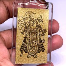 Shreenath ji 24K Gold Foil Keychain Laser Engraved Sacred Hindu Blessing & Devotional Charm Gifting - Keychain