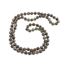 Snowflake Obsidian Necklace 8mm Faceted Round Brown Color 30 Inch Natural Gemstone VVS Clarity Healing Jewelry